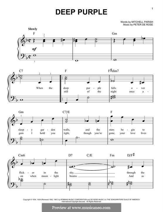 Deep Purple por P.d. Rose Partituras on músicaNeo