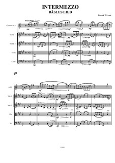 Intermezzo 'Baesles Lied': For clarinet in A and string quartet by Derrick Thomas Lewis