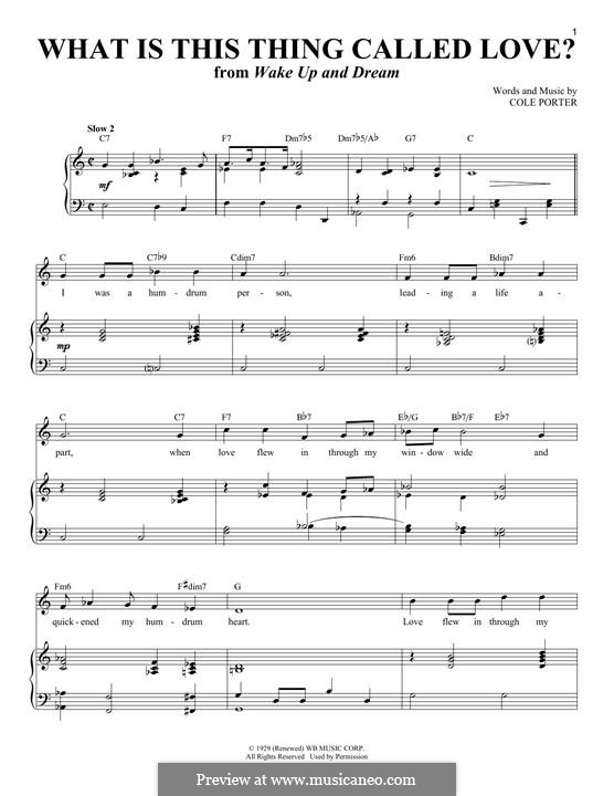 What Is This Thing Called Love?: Para vocais e piano by Cole Porter