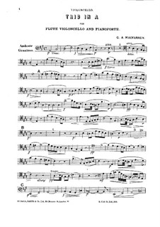 Trio for Flute, Cello and Piano: parte violoncelo by Sir George Alexander Macfarren
