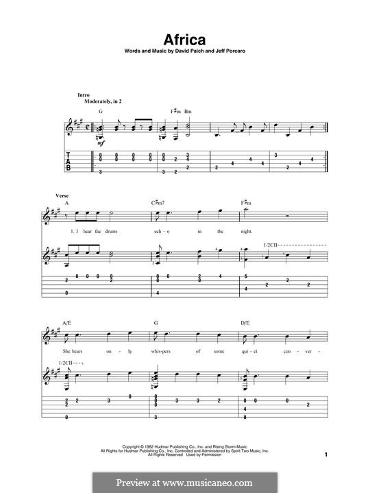 Africa (Toto): Para guitarra com guia by David Paich, Jeff Porcaro