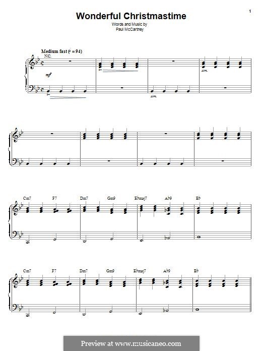 Wonderful Christmastime: Para vocais e piano by Paul McCartney