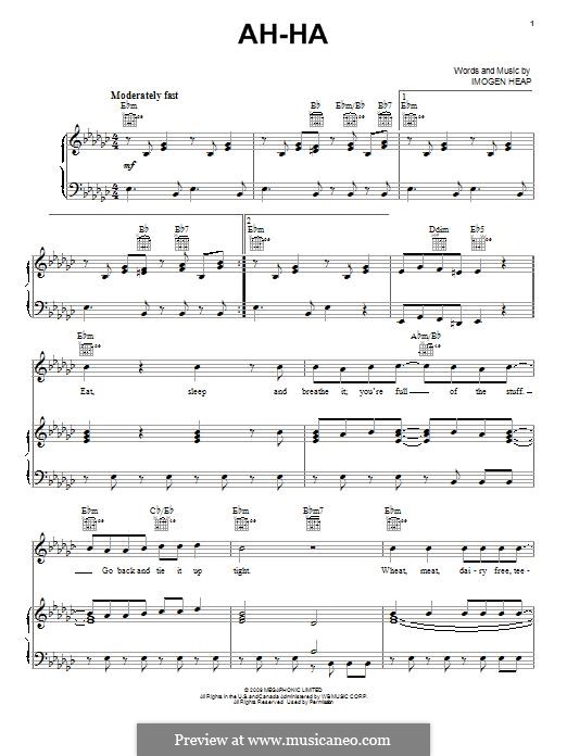 Ah-Ha (Pentatonix): Para vocais e piano (ou Guitarra) by Imogen Heap
