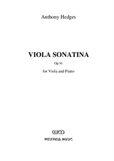 Sonatina for Viola and Piano, Op.91: partitura by Anthony Hedges