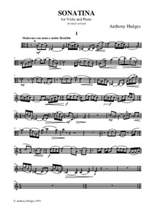 Sonatina for Viola and Piano, Op.91: Parte de solo by Anthony Hedges