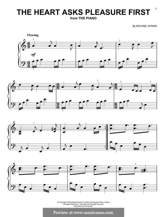 Super Partituras - The Heart Asks Pleasure First (The Piano) (Temas), com  cifra