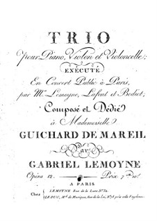 Piano Trio in G Major, Op.12: trio de piano em G maior by Gabriel Lemoyne