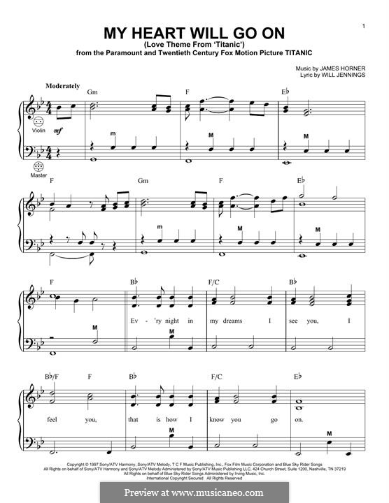 My Heart Will Go On Noten Für Flöte Instrumental version (My Heart Will Go On (Love Theme from Titanic