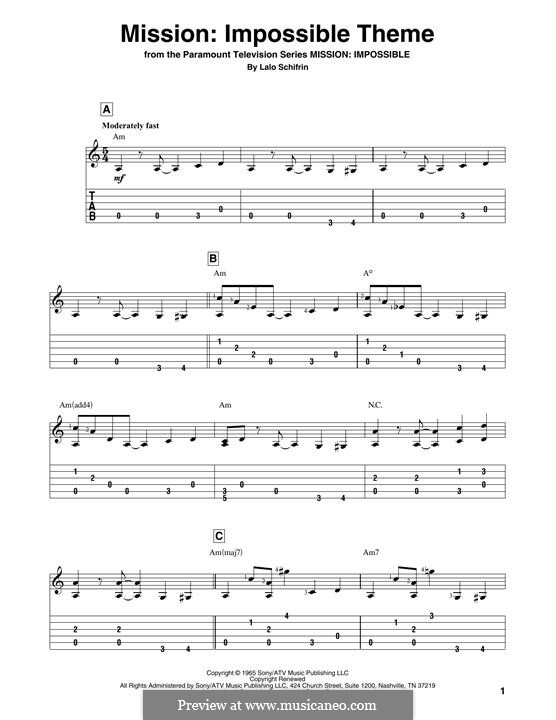 Mission: Impossible Theme: Para Guitarra by Lalo Schifrin
