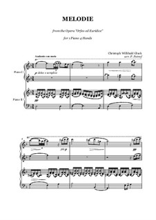 Melody: para piano de quadro mãos by Christoph Willibald Gluck