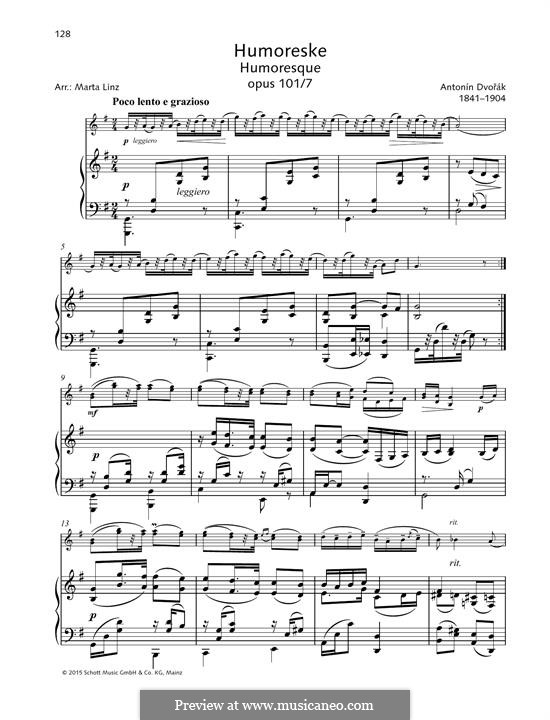 No.7 in G Flat Major (Printable scores): para violino by Antonín Dvořák