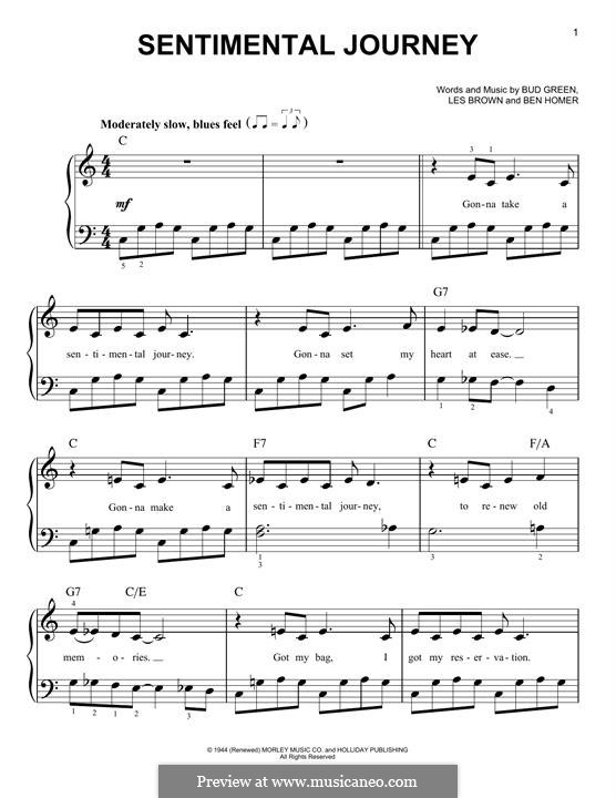 Sentimental Journey: Para Piano by Bud Green, Benjamin Homer, Lew Brown