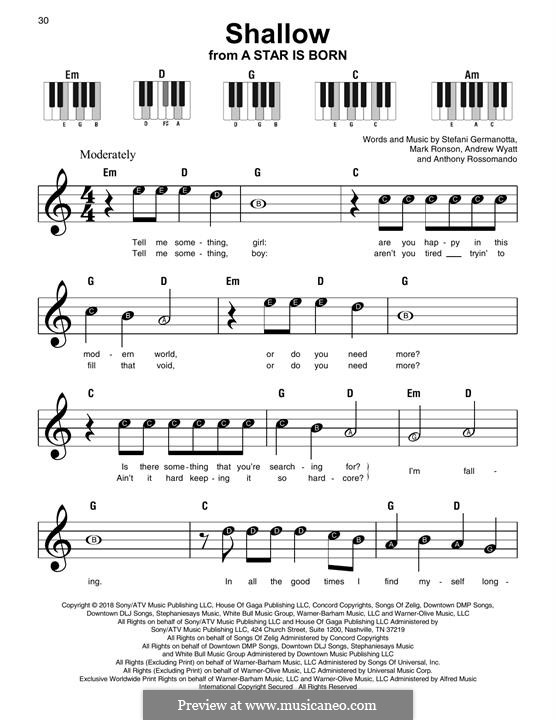 Vocal-instrumental Version (Shallow (from A Star is Born) Lady Gaga \u0026  Bradley Cooper) por A. Wyatt, A. Rossomando, M. Ronson, S. Germanotta em  músicaNeo