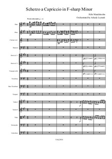 Scherzo a capriccio in F Sharp Minor, WoO 3: For symphonic orchestra – score and parts by Felix Mendelssohn-Bartholdy