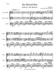 The Minstrel Boy (The Moreen): For alto recorder, tenor recorder and guitar by folklore