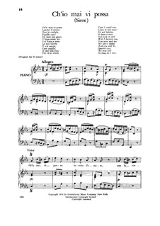 Siroes, King of Persia, HWV 24: Ch'io mai vi possa, Low Voice by Georg Friedrich Händel