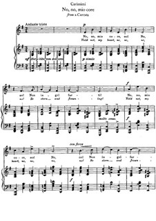 No, no, mio core: Para vocais e piano by Giacomo Carissimi