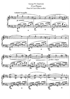 Five Pieces, F.43: Dans le Canot (Barcarolle) by George Whitefield Chadwick