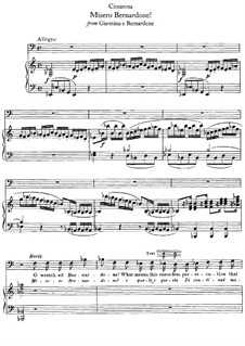 Giannina e Bernardone. Misero Bernardone: Para vocais e piano by Domenico Cimarosa