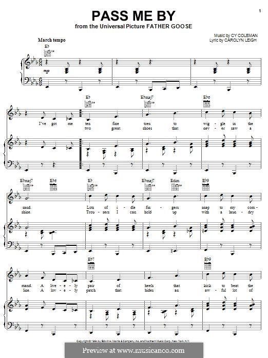 Pass Me By: Para vocais e piano (ou Guitarra) by Cy Coleman