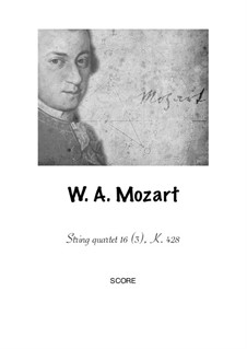 String Quartet No.16 in E Flat Major, K.428: Arrangement for flute, clarinet, bassoon and horn by Wolfgang Amadeus Mozart