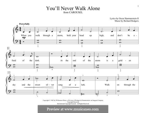 You Ll Never Walk Alone From Carousel Por R Rodgers Em Musicaneo