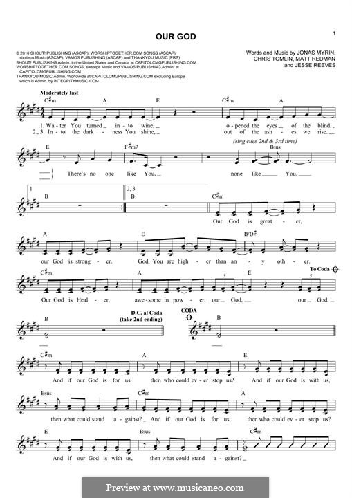 Our God: melodia by Chris Tomlin, Jesse Reeves, Jonas Myrin, Matt Redman