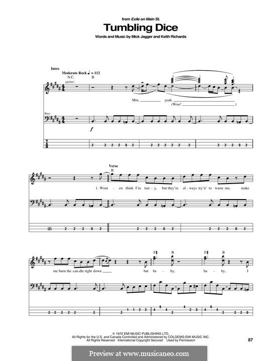 Tumbling Dice (The Rolling Stones): para baixo com guia by Keith Richards, Mick Jagger