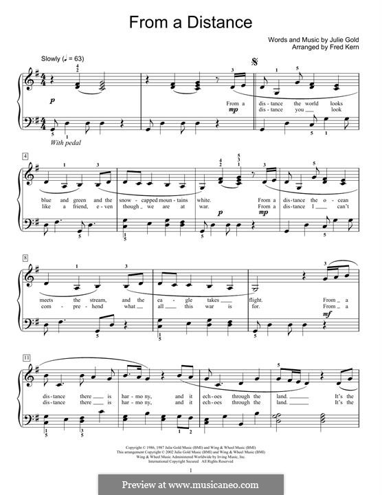 From a Distance: Para Piano by Julie Gold