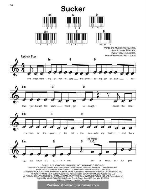 Vocal-instrumental version: Para Piano by Joseph Jonas, Kevin Jonas Sr., Nicholas Jonas, Ryan B Tedder, Louis Bell, Frank Dukes