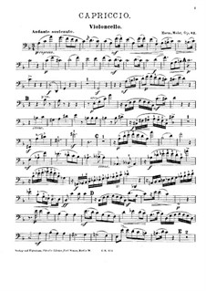 Capriccio in F Major for Piano Quartet, Op.43: parte violoncelo by Hermann Mohr