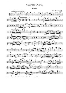 Capriccio in F Major for Piano Quartet, Op.43: parte viola by Hermann Mohr