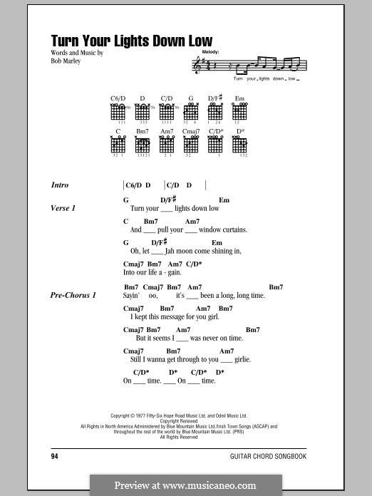Turn Your Lights Down Low por B. Marley Partituras on músicaNeo