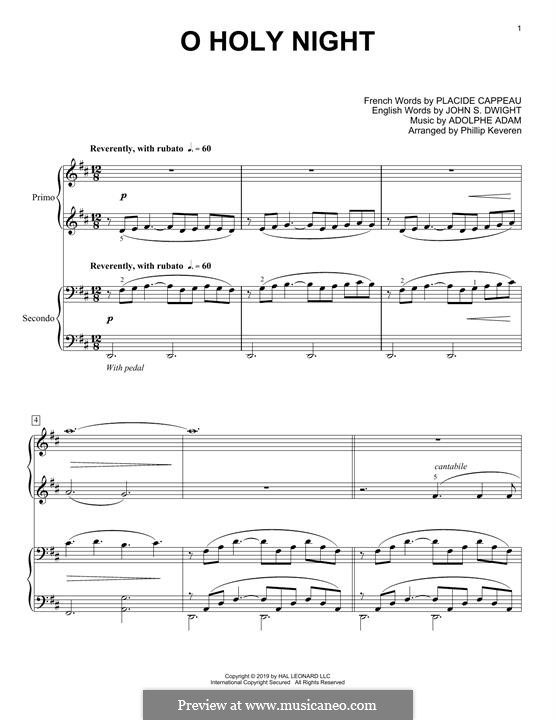 Piano version: For four hands by Adolphe Adam