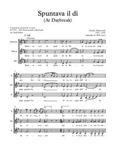 Spuntava il dì, SV 255: Spuntava il dì by Claudio Monteverdi