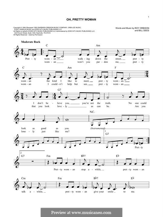 Oh, Pretty Woman: melodia by Bill Dees, Roy Orbison