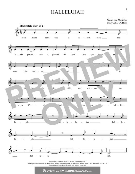 Vocal version: melodia by Leonard Cohen