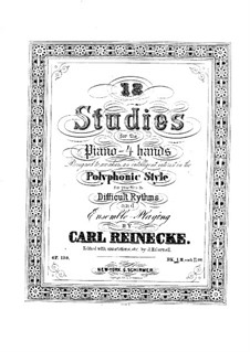 Twelve Studies for Piano Four Hands, Op.130: Twelve Studies for Piano Four Hands by Carl Reinecke