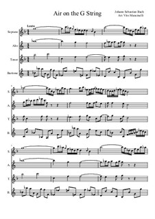 Aria: Version for saxophone quartet by Johann Sebastian Bach