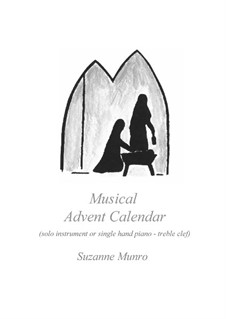 Musical Advent Calendar - single line: Treble stave by Suzanne Munro