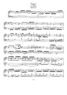 Fugue in G Major, BWV 957: para cravo by Johann Sebastian Bach