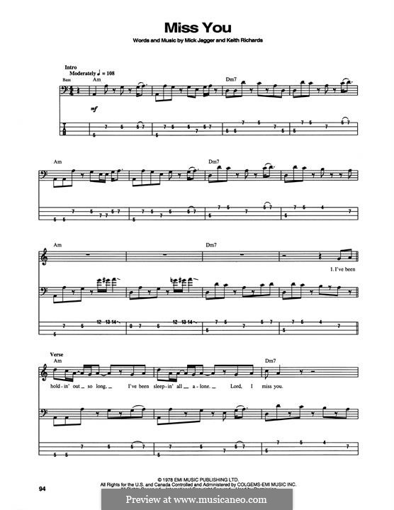 Miss You (The Rolling Stones): para baixo by Keith Richards, Mick Jagger