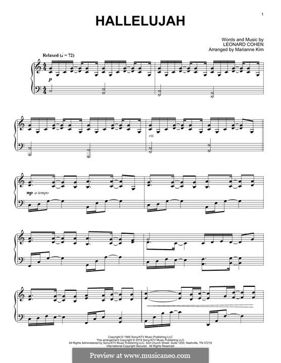 Piano version: para um único musico (Editado por H. Bulow) by Leonard Cohen