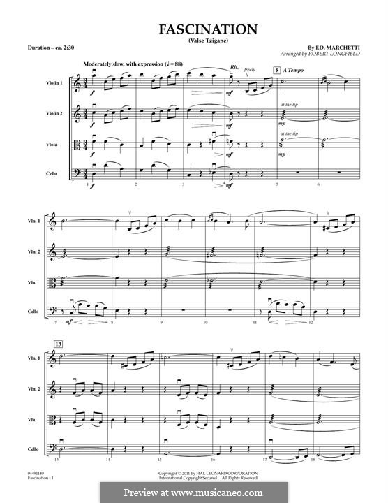 Fascination: For strings – full score by Fermo Dante Marchetti