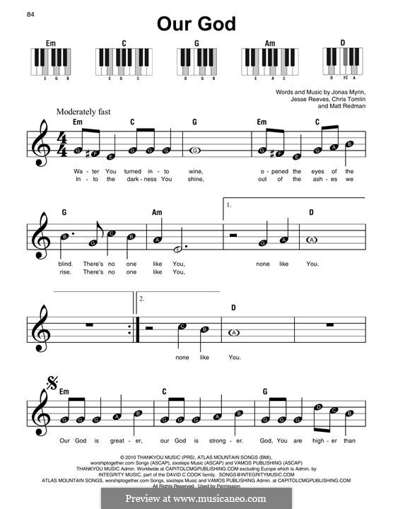 Our God: Facil para o piano by Chris Tomlin, Jesse Reeves, Jonas Myrin, Matt Redman