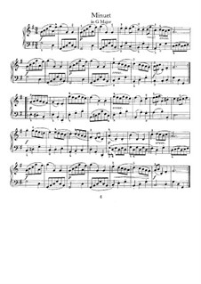 No.7 Minuet in G Major, BWV Anh.116: para cravo by Johann Sebastian Bach