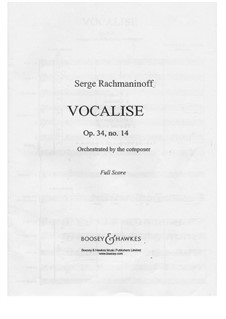 Vocalise, Op.34 No.14: para orquestra sinfonica by Sergei Rachmaninoff