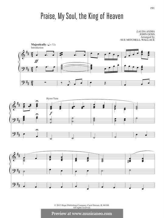 Praise, My Soul, the King of Heaven: para orgãos by John Goss