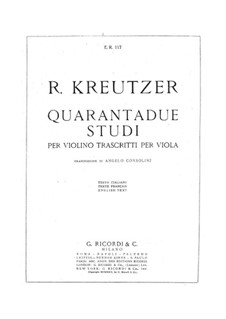 Forty Studies or Caprices for Viola: para um único musico (Editado por H. Bulow) by Rodolphe Kreutzer