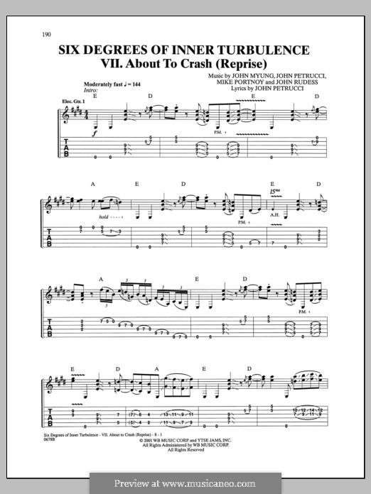Six degrees of inner turbulence. Dream theater six degrees of inner turbulence. dream theater wait for sleep ноты.
